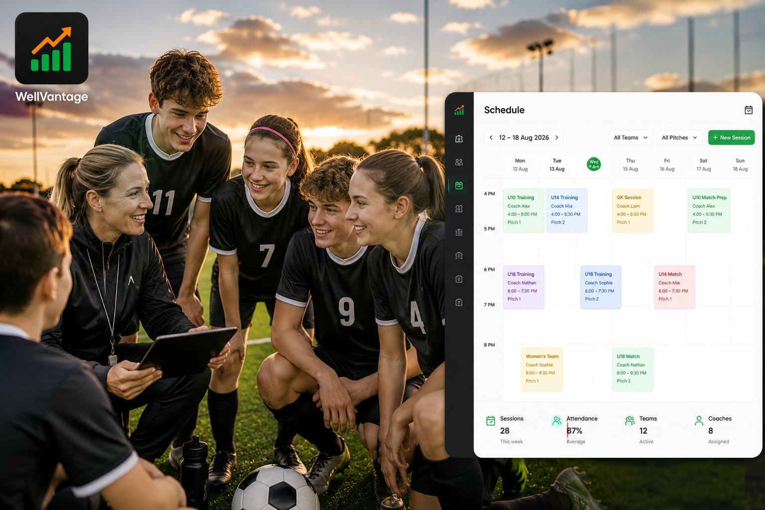 Soccer training session scheduling